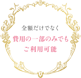 全額だけでなく費用の一部のみでもご利用可能